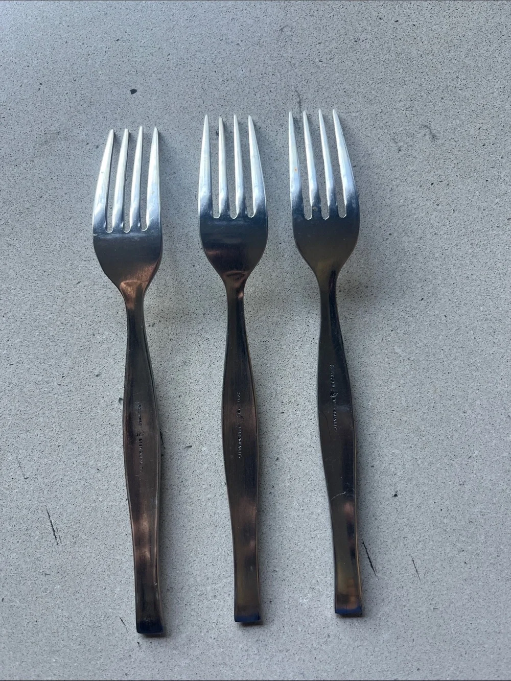 Stainless Steel Vintage Floral salad cocktail dessert Forks - Set of 3 Silver